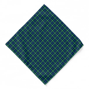 Bright Blue and Green Clan Lamont Tartan Bandana