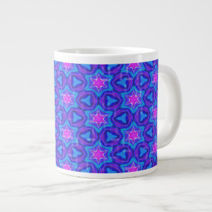 Bright blue and hot pink colorful pattern giant coffee mug