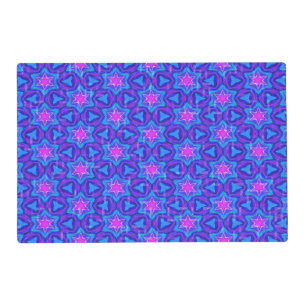 Bright blue and hot pink colorful pattern placemat
