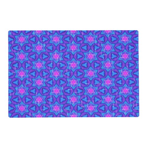 Bright blue and hot pink colorful pattern placemat