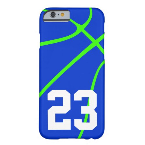 Bright Blue and Neon Green Basketball Phone Case