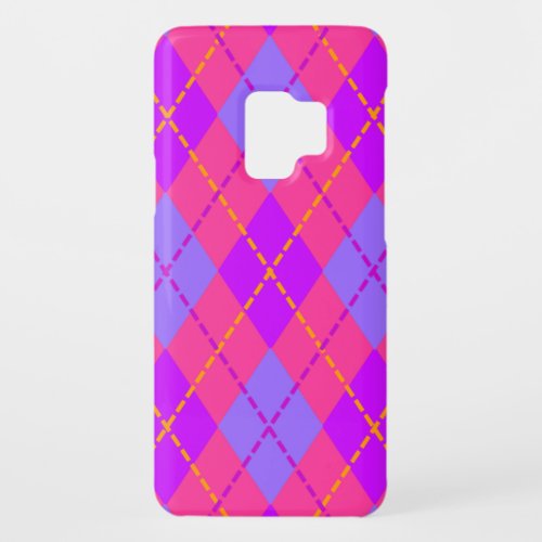 Bright Blue and Pink Argyle Pattern Case_Mate Samsung Galaxy S9 Case