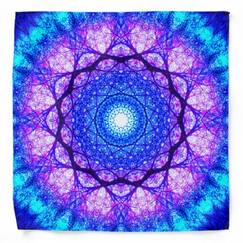 Bright Blue and Purple Mandala Bandana