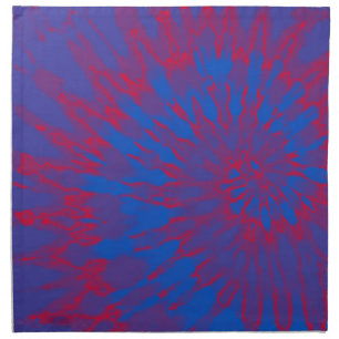Bright blue and red spiral Spiral Tie Dye Napkin