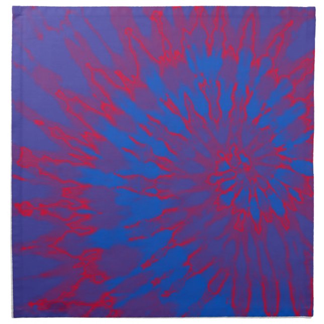 Bright blue and red spiral Spiral Tie Dye Napkin (Front)