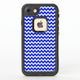 Bright Blue and White Chevron