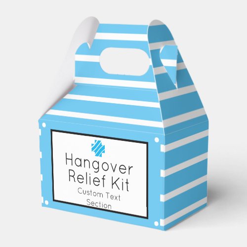 Bright Blue and White Hangover Relief Kit Favor Boxes