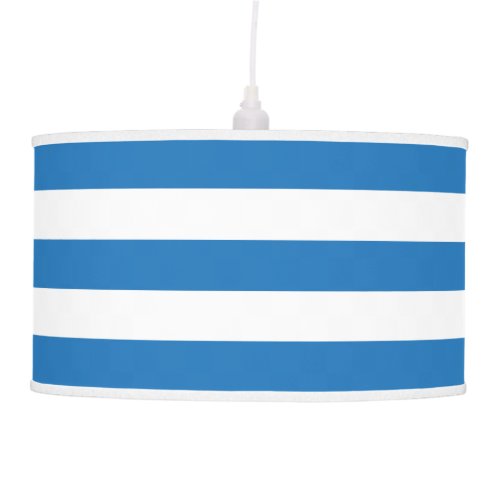 Bright Blue and White Striped Ceiling Lamp