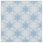 Bright Blue and Winter White Snowflake Pattern Fabric