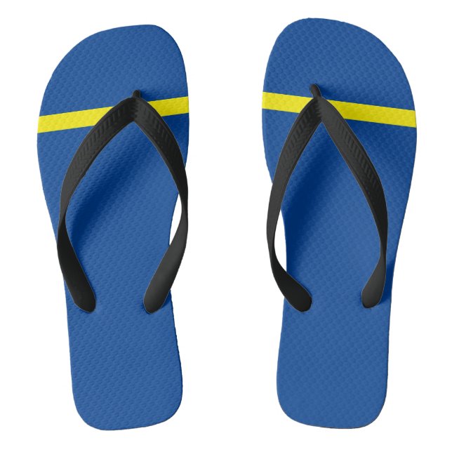 Bright Blue and Yellow  Flip Flops (Footbed)