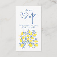 Bright blue and yellow lemon vines rsvp
