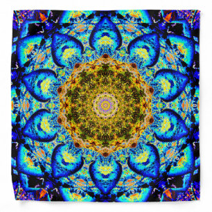 Bright Blue and Yellow Mandala Bandana