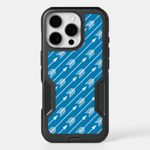 Bright Blue Arrows Pattern iPhone 16 Pro Case