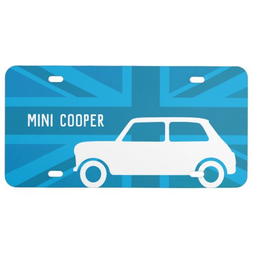 Bright Blue British Mini Cooper _ Personalized _ License Plate