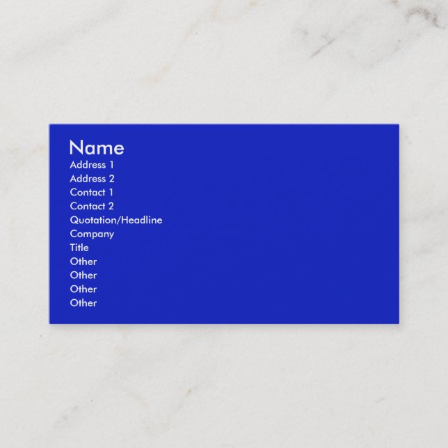 Bright Blue Business Card (Front)