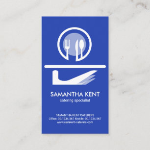 Bright Blue Butler Serving Dish Icon Business Card