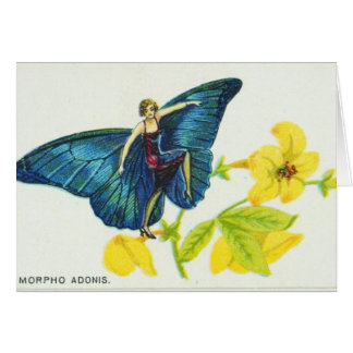 Bright Blue Butterfly Girl Cards