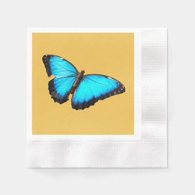 Bright blue butterfly napkins (Front)