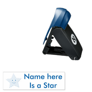 Bright Blue Celebration Star Custom Ink Stamp