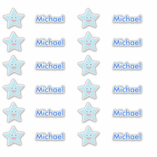 Bright Blue Celebration Star Custom Shaped Sticker