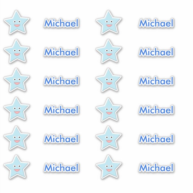 Bright Blue Celebration Star Custom Shaped Sticker (Front)