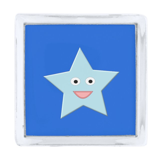 Bright Blue Celebration Star Lapel Pin (Front)
