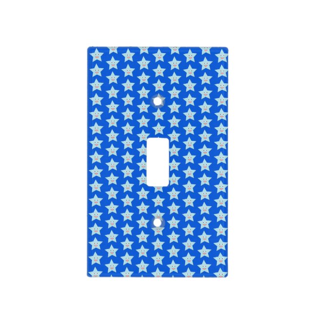 Bright Blue Celebration Star Switch Cover (Front)