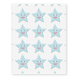 Bright Blue Celebration Star Temporary Tattoo