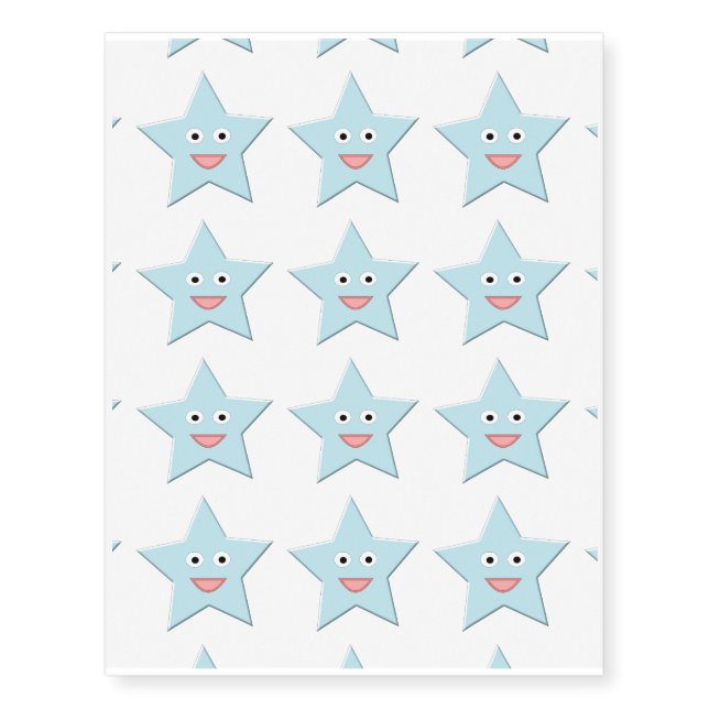 Bright Blue Celebration Star Temporary Tattoo (Front)