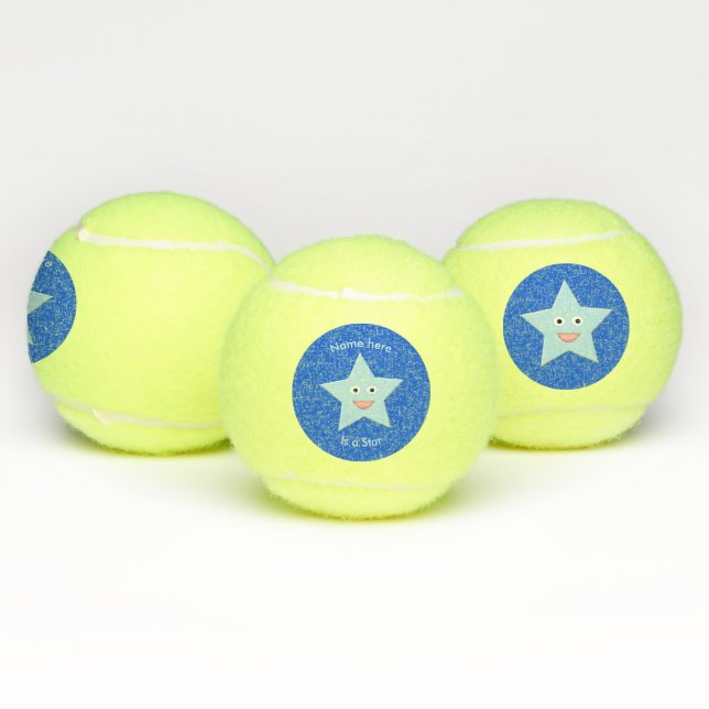 Bright Blue Celebration Star Tennis Balls (Multi)