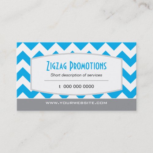 Bright Blue Chevron Business Cards