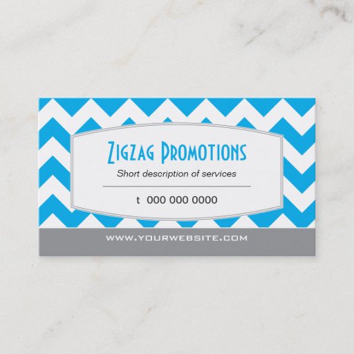 Customizable Bright Blue Chevron Business Cards