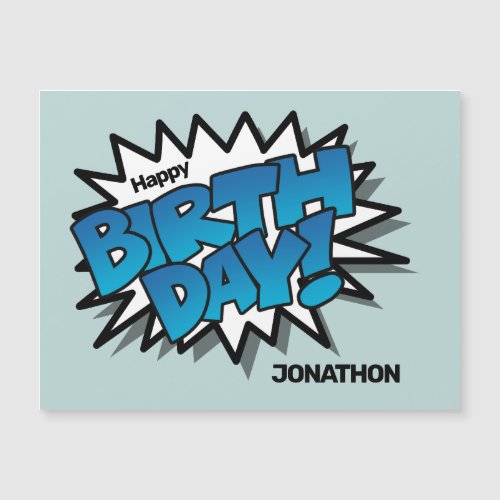 Bright Blue Comic Text _ Happy Birthday
