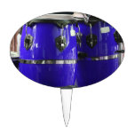 Bright blue conga drums photo cake topper