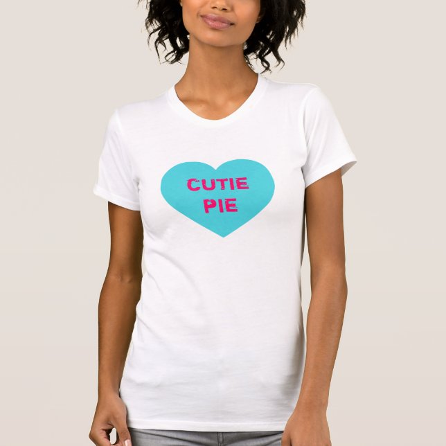 Bright Blue Conversation Heart T-Shirt (Front)