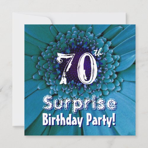 Bright Blue Daisy 70th Surprise Birthday Template