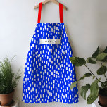 Bright Blue Dashing Apron<br><div class="desc">Bright and cheerful,  this vibrant colored apron features hand-drawn dashes for a playful pattern year round. Personalize with your own name or give as a practical and thoughtful gift!</div>