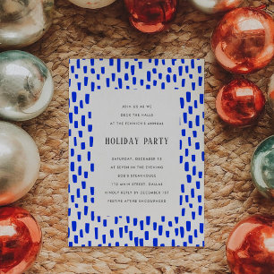 Bright Blue Dashing Holiday Party Invitation