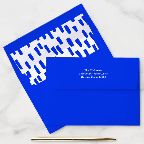 Bright Blue Dashing Return Address Envelope