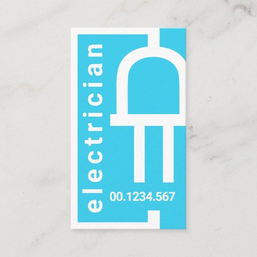 Bright Blue Electric Power Plug Cable Business Card
