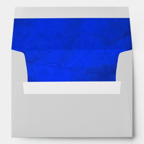 Bright Blue Elegant Silver Wedding Envelope