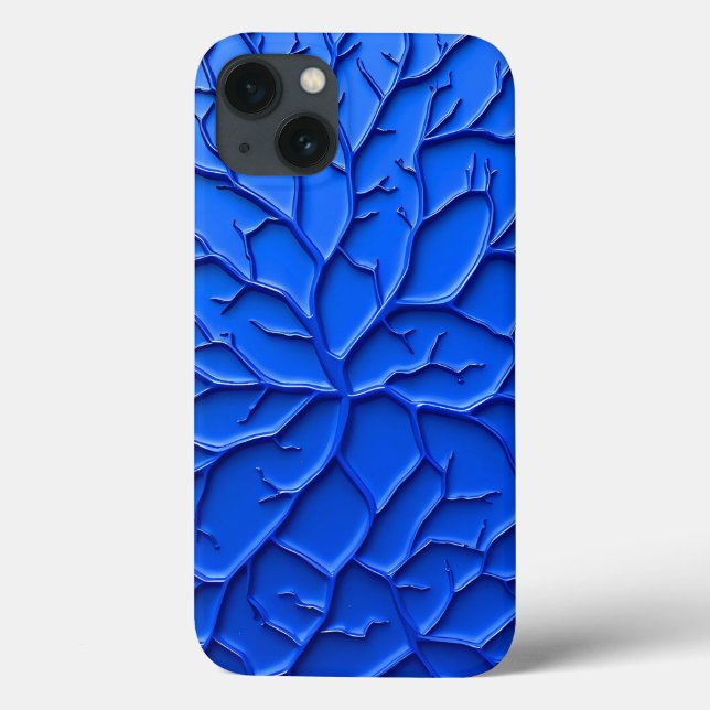 Bright Blue Embossed Texture iPhone Case (Back)