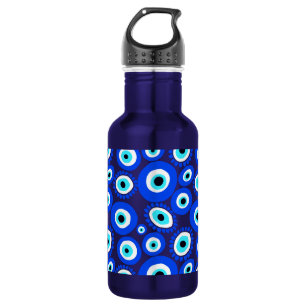 Bright Blue Evil Eyes Pattern Stainless Steel Water Bottle