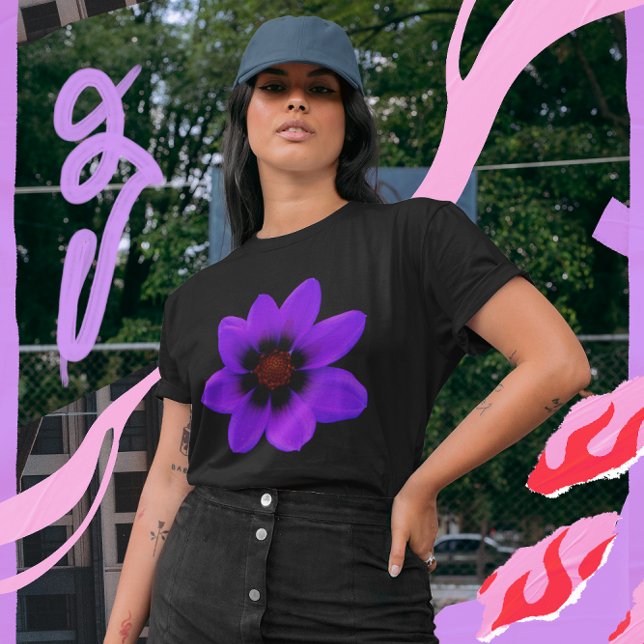 Bright Blue Flower at Dusk Dark Women's T-Shirt (Bright Blue Flower at Dusk Dark Women's T-Shirt)