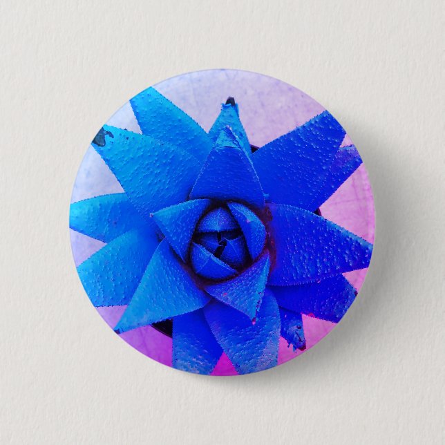 Bright blue flower. button (Front)