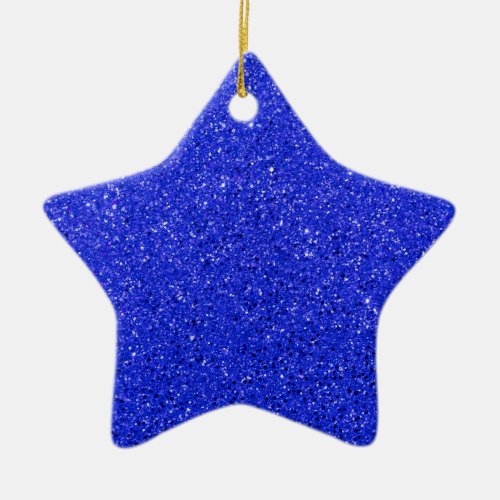 Bright Blue Glitter Ceramic Ornament