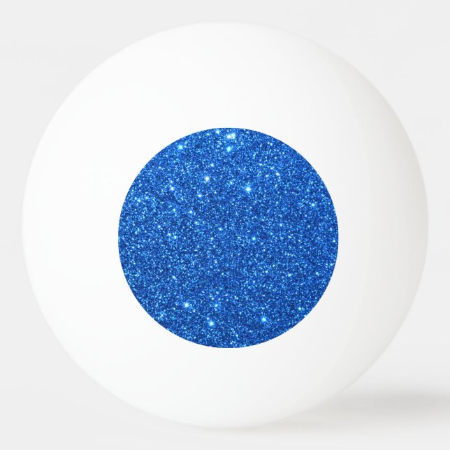 Bright Blue Glitter Sparkles Ping-Pong Ball (Front)