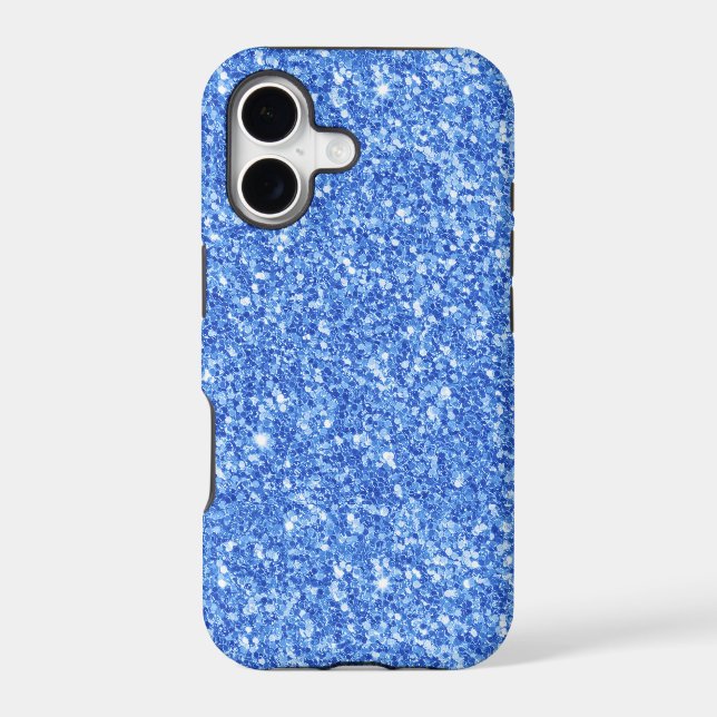 Bright Blue Glitter Texture Pattern Iphone Case (Back)