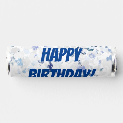 Bright Blue Gray Splatter Happy Birthday Breath Savers Mints