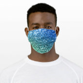 Bright Blue Green Faux Glitter Mermaid Texture Adult Cloth Face Mask (Worn)